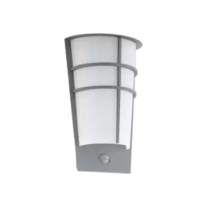 Eglo - Breganzo 1 - LED Outdoor Wall Light with PIR Motion Sensor Silver IP44