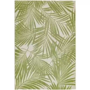 Patio Palm Botanical Leaf Flatweave Kitchen Indoor Garden Outdoor Rug Green Large Carpet Floor MAt 160 x 230cm (5'3'x7'7')