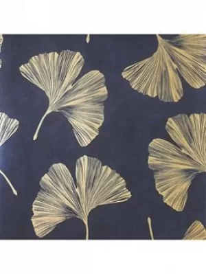 Arthouse Ginkgo Leaf Navy Wallpaper