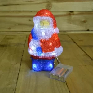 Premier 20cm Indoor Acrylic Battery Operated Santa 20 Cool White LEDs