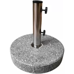25kg Round Granite Garden Parasol / Umbrella Base Weight Stainless Steel Pole
