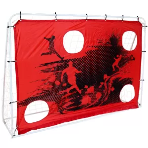 Charles Bentley 3-in-1 Target Shoot Sturdy Steel Frame Football Goal and Net - 7ft X 5ft