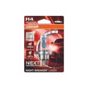 OSRAM Performance Bulbs - H4 up to +150% More Brightness - (472) P43t - Halogen - NIGHT BREAKER LASER - 64193NL-01B