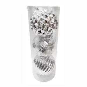 The Spirit Of Christmas Pk3 150mm Baubles24 - Silver