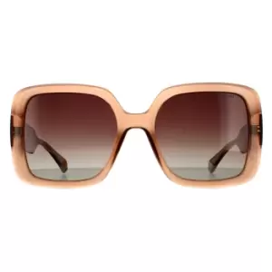 Square Beige Brown Gradient Polarized Sunglasses