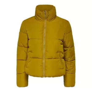 JDY zip through quilted jacket - Yellow