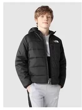 Boys, The North Face Kids Reversible Perrito Jacket - Black/Orange, Size XL=15-16 Years