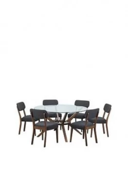 Julian Bowen Set Of Chelsea Large Table & 6 Farringdon Chairs