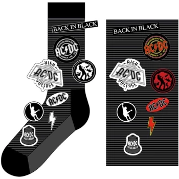 AC/DC - Icons Unisex UK Size 7 - 11 Ankle Socks - Black