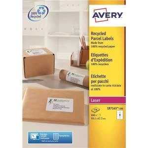 Avery LR7165 100 QuickPEEL Recycled Address Labels Pack of 800 Labels