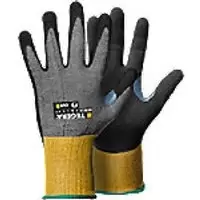 TEGERA Nitrile Gloves CRF Technology, Glass Fibre Thread, Nylon, Spandex, Nitrile Foam Size 7 Grey, Yellow Pack of 6