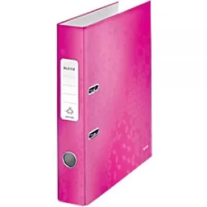 Leitz 180° WOW Lever Arch File 52mm Laminated Cardboard A4 Pink