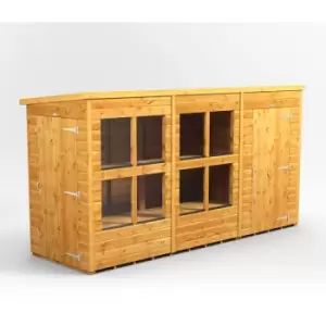 12x4 Power Pent Potting Shed Combi Building including 4ft Side Store