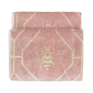 Bee Deco Geometric Jacquard Hand Towel Blush