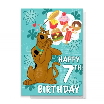 Scooby Doo 7th Birthday Greetings Card - Standard Card