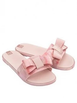 Zaxy Sky Slide Bow Flat Sandals - Blush, Size 4, Women