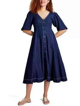 Kate Spade New York Denim Button Front Dress - Blue
