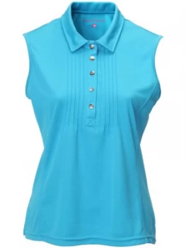 Swing Out Sister Adele Pique Sleeveless Shirt Blue