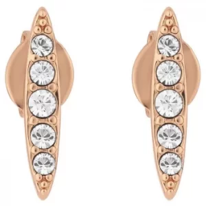 Adore Ladies Rose Gold Plated Crystal Navette Stud Earrings