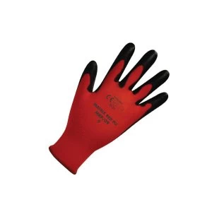 Polyco Matrix MRP08 Size 8 Seamless Knitted Gloves Polyurethane Palm Coating Red