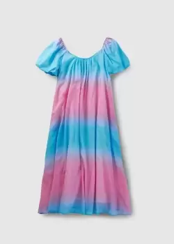 Olivia Rubin Womens Olympia Ombre Cotton Stripe Beach Dress In Blue Pink Ombre