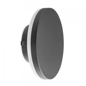 Round Flush Wall Lamp, 9.6W LED, 3000K, 720lm, IP54, Anthracite