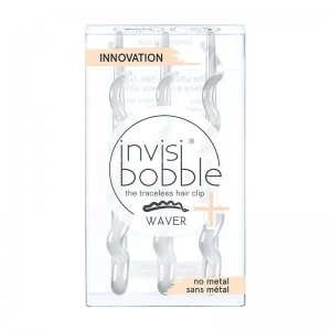 Invisibobble Slide-Lock Hair Clip 3 Pack WAVER Crystal Clea