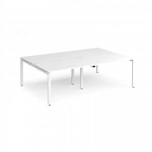 Adapt II Double Back to Back Desk s 2400mm x 1600mm - White Frame whit