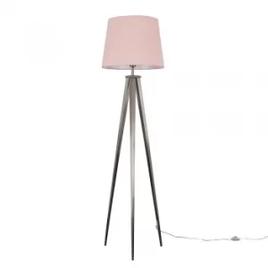 Nero Floor Lamp with XL Dusty Pink Aspen Shade