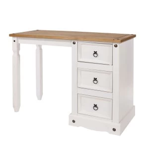 Halea 3-Drawer Pine Dressing Table - White
