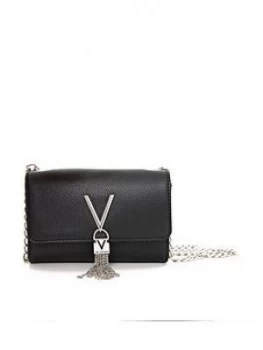 Valentino By Mario Valentino Divina Tassel Fold Over Cross Body Bag - Black