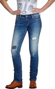 Rokker The Diva Distressed Ladies Pants, blue, Size 31 for Women, blue, Size 31 for Women