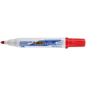 Bic Velleda Drywipe Bullet Tip Whiteboard Marker Red Pack of 12 Markers 701037