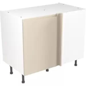 Kitchen Kit Flatpack J-Pull Kitchen Cabinet Base Blind Corner Unit Super Gloss 1000mm in Cashmere MFC