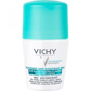 Vichy Deodorant 48Hr Anti - Perspirant, No White Marks & Yellow Stains 50ml