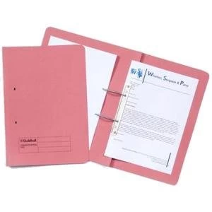Guildhall Foolscap 315gm2 Spring Transfer File with Back Pocket Pink