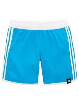 Adidas 3 Stripe Swim Shorts - Blue