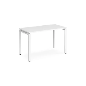 Bench Desk Single Person Rectangular Desk 1200mm White Tops With White Frames 600mm Depth Adapt