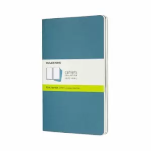 Moleskine Cahier Notebook Large Plain Pack of 3 Brisk Blue