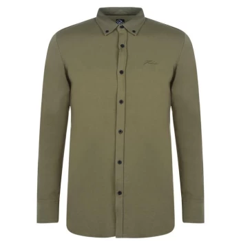 Fabric Long Sleeve Jersey Shirt Mens - Khaki