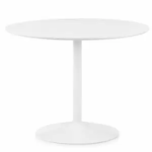 Julian Bowen Blanco Round White Pedestal Table