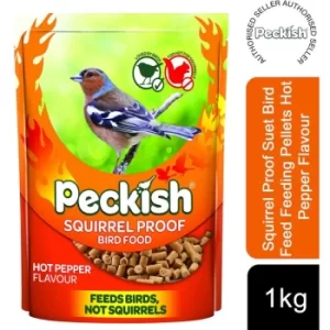 Peckish Squirrel Proof Suet Bird Feed Feeding Pellets Hot Pepper Flavour, 1Kg