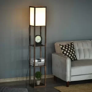 Floor Lamp with 3 Tier Shelves