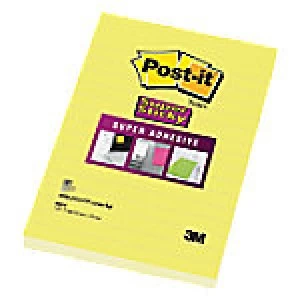 Post-it Super Sticky Notes 101 x 152mm Yellow 6 Pieces of 75 Sheets