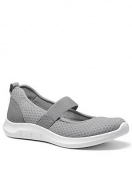Hotter Flow Active Mary Jane Shoes - Grey, Size 8, Women