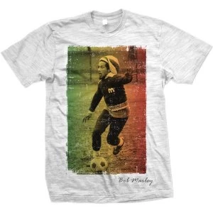 Bob Marley - Rasta Football Unisex X-Large T-Shirt - Grey