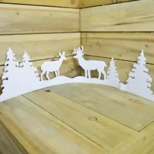 100cm x 25cm White Christmas Felt Window Boarder - Glittery Deer & Tree Design