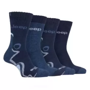 Jeep 4 Pack Performance Boot Socks Mens - Blue