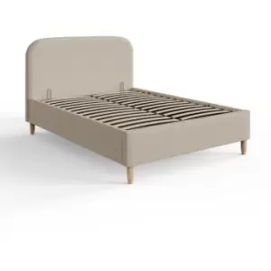 Florence Boucle Ottoman Storage Bed 150cm Natural Stone - GFW