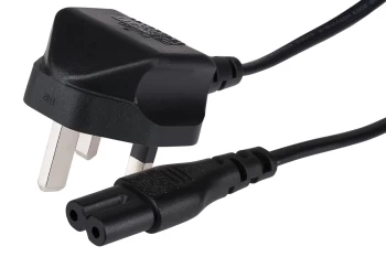 Maplin IEC C7 Fig 8 2-Pin Plug to UK 3-Pin Plug Power Supply Cable - 1m
